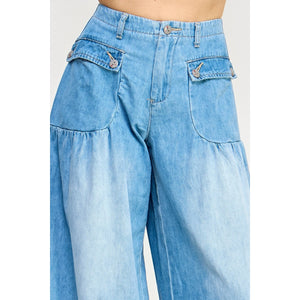 Light Wash Ankle Drawstring Jeans