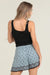 Blue & Black Patterned Smock Waist Shorts