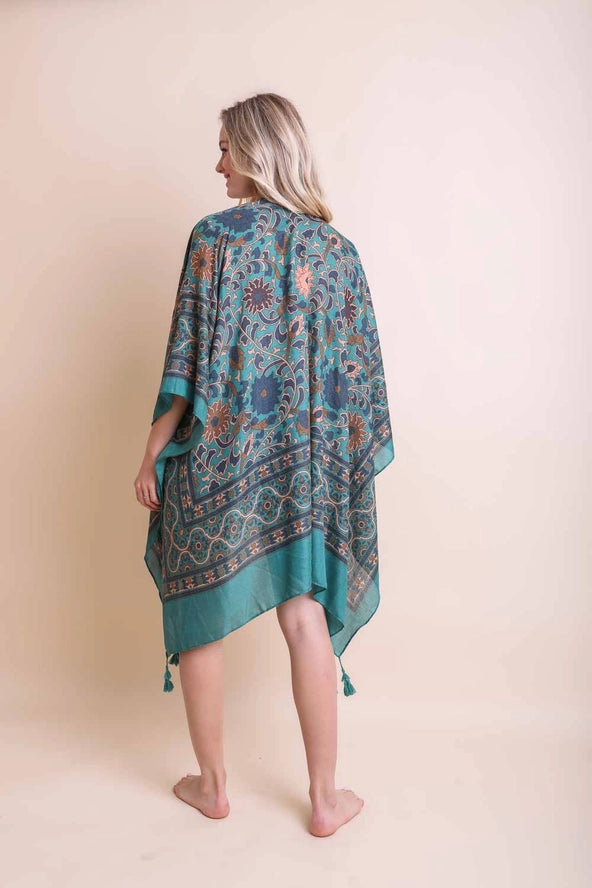 Front of Emerald Tapestry Kimono