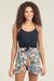 Blue & Orange Floral Ruffled Shorts
