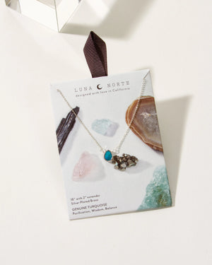 Turquoise Teardrop Necklace Silver