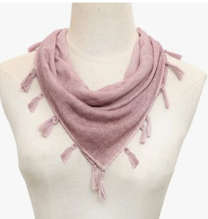 Blush Pink Stonewash Tassel Bandana
