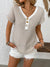 3-Button V-Neck Striped Top