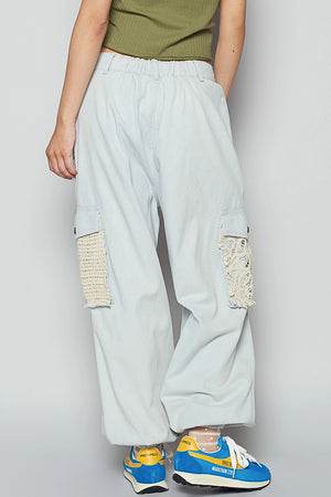 Distressed Patched Denim Joggers