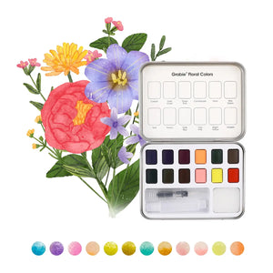 Watercolor Pocket Paint Set 12 Paints with brush & paper