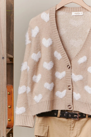 Soft Beige Hearts Sweater