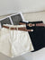 Soft White Denim High Waist Shorts