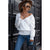 White Cross Front Knit Sweater