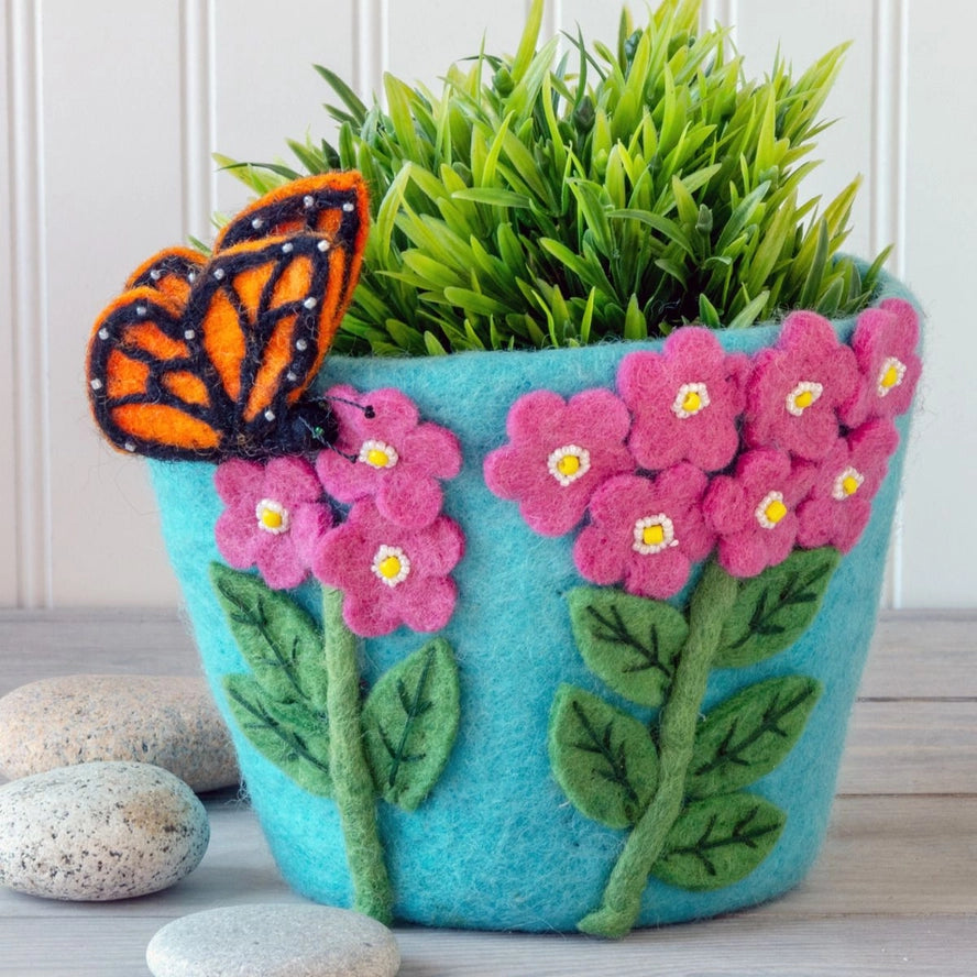 handmade plant pot Hand-Felted Plant Pots