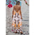 Orange Graphic Print Backless Cami Dress