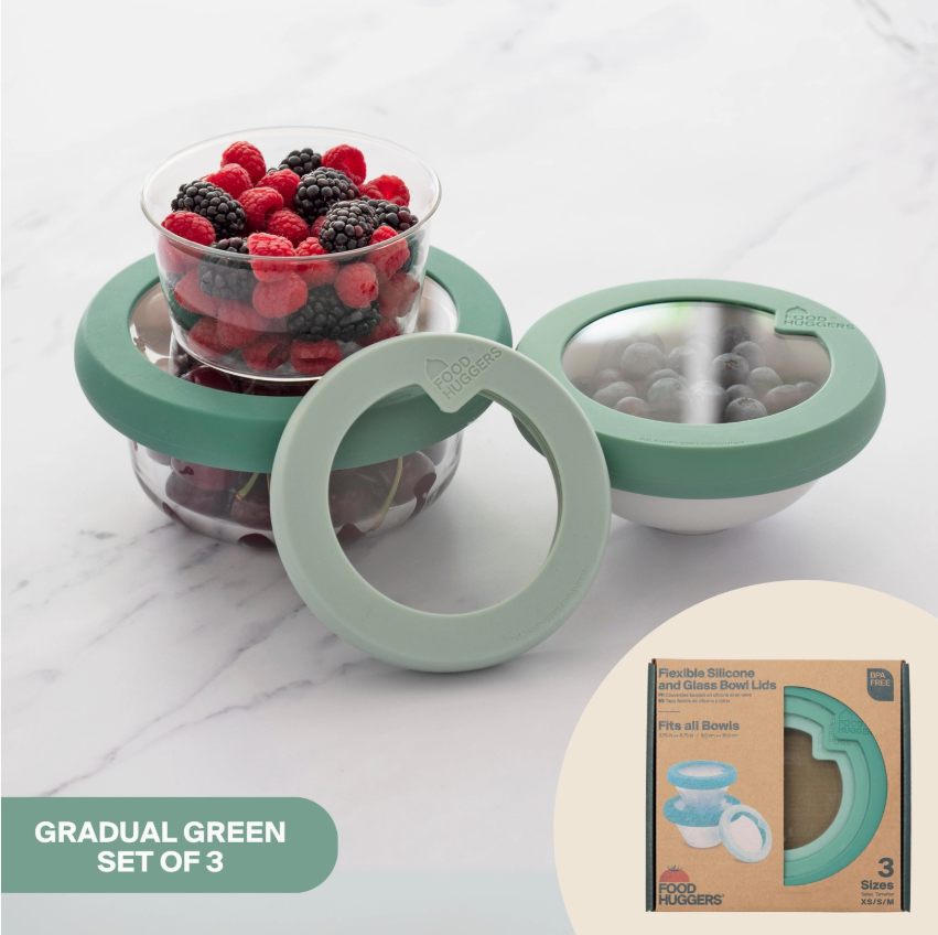 Green Stackable Lid Huggers-3pc Set