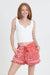 Red Printed Boho Shorts