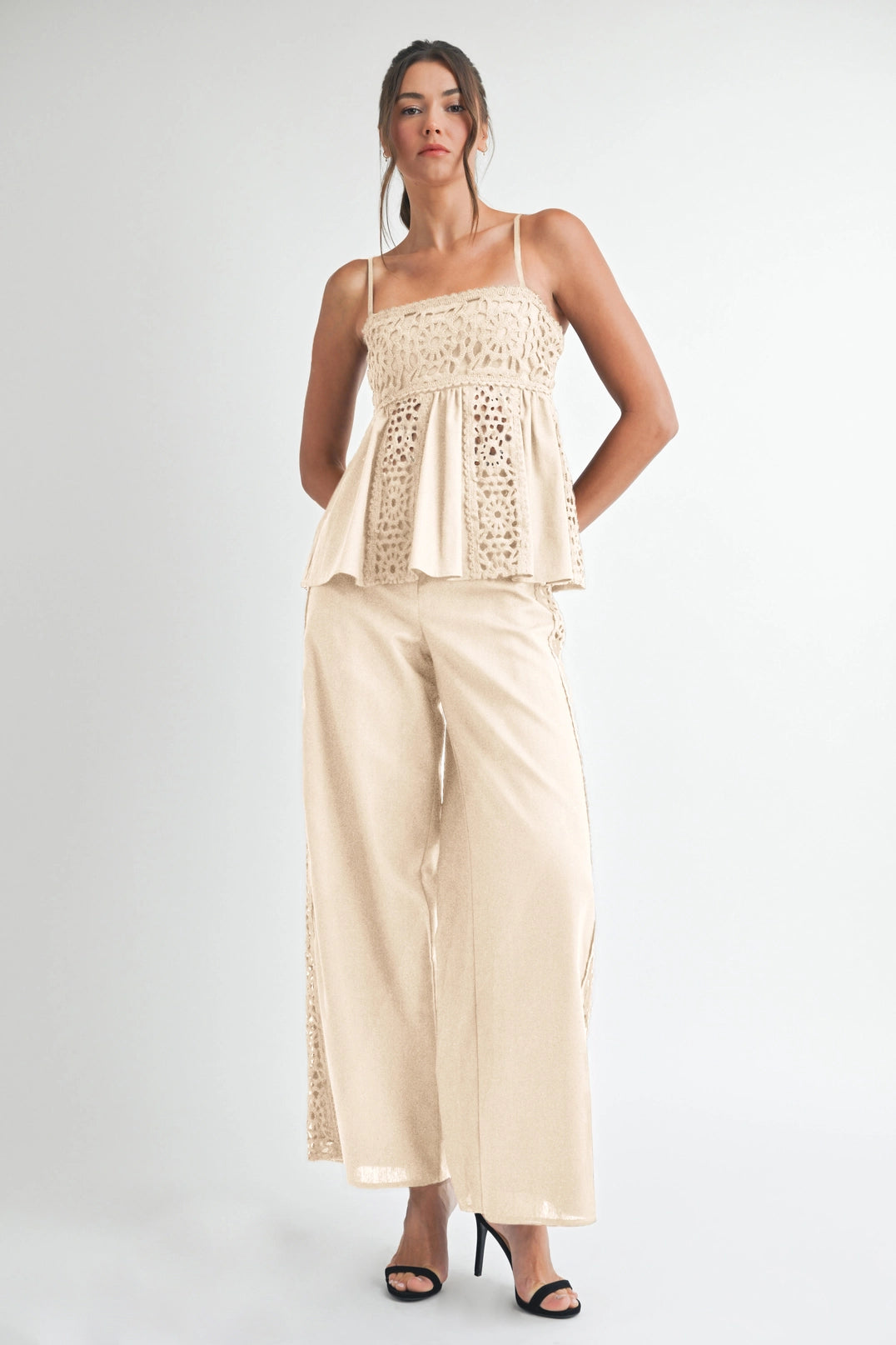 Ivory Crochet Babydoll Tank Top