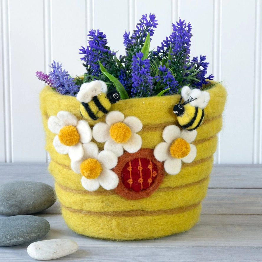 felt plant pots Hand-Felted Plant Pots