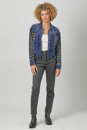 Corduroy Jacket- Blue Mix Plaid