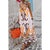 Orange Graphic Print Backless Cami Dress
