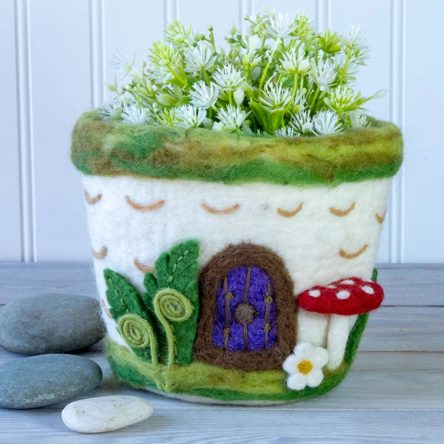 felted wool plant pots Hand-Felted Plant Pots
