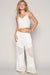 Ivory See-Through Contrast Pants