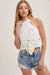White Flower Halter Tank