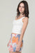 Floral Patchwork Elastic Waist Shorts