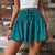 Aqua Boho Smocked Waist Shorts with Drawstring