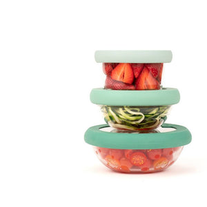Green Stackable Lid Huggers-3pc Set