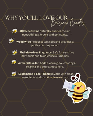 Beeswax Wooden Wick Candles-8oz
