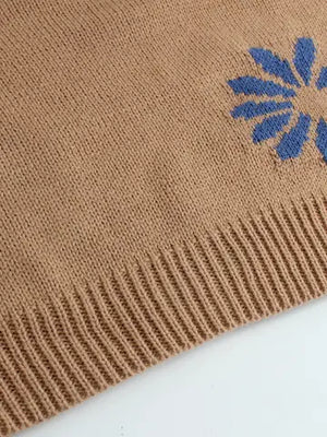 Floral Khaki Knit Sweater