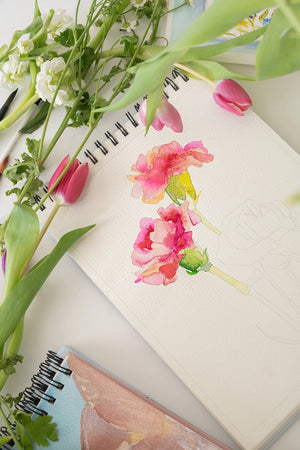 Floral Watercolor Workbook