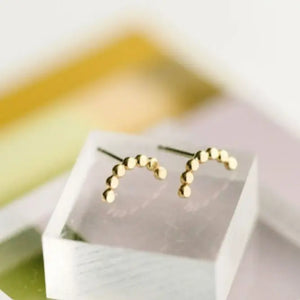 Gold Dot Arch Stud Earrings