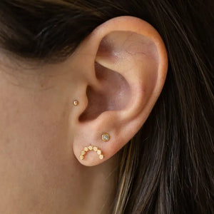 Gold Dot Arch Stud Earrings
