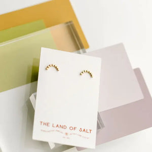 Gold Dot Arch Stud Earrings