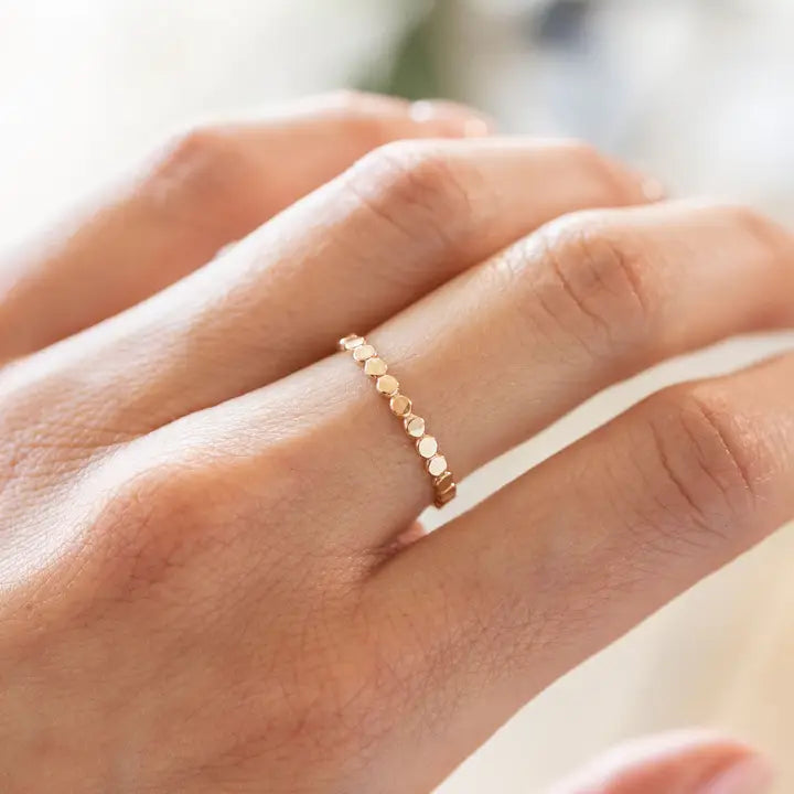 Hammered Gold Coin Stacking Ring
