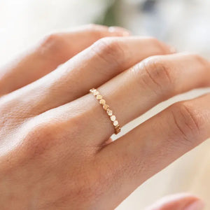 Hammered Gold Coin Stacking Ring