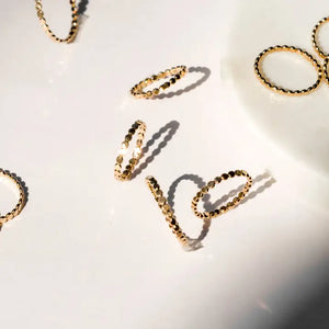 Hammered Gold Coin Stacking Ring
