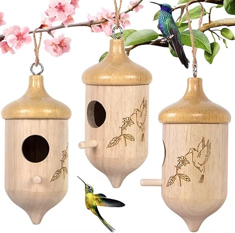 Wooden Hummingbird House