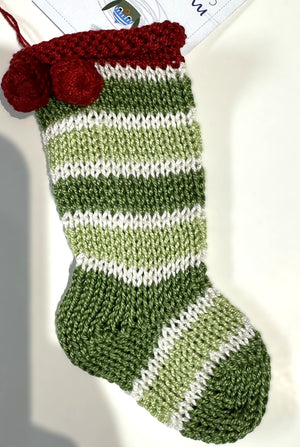 Handmade Tiny Striped Stocking Ornaments