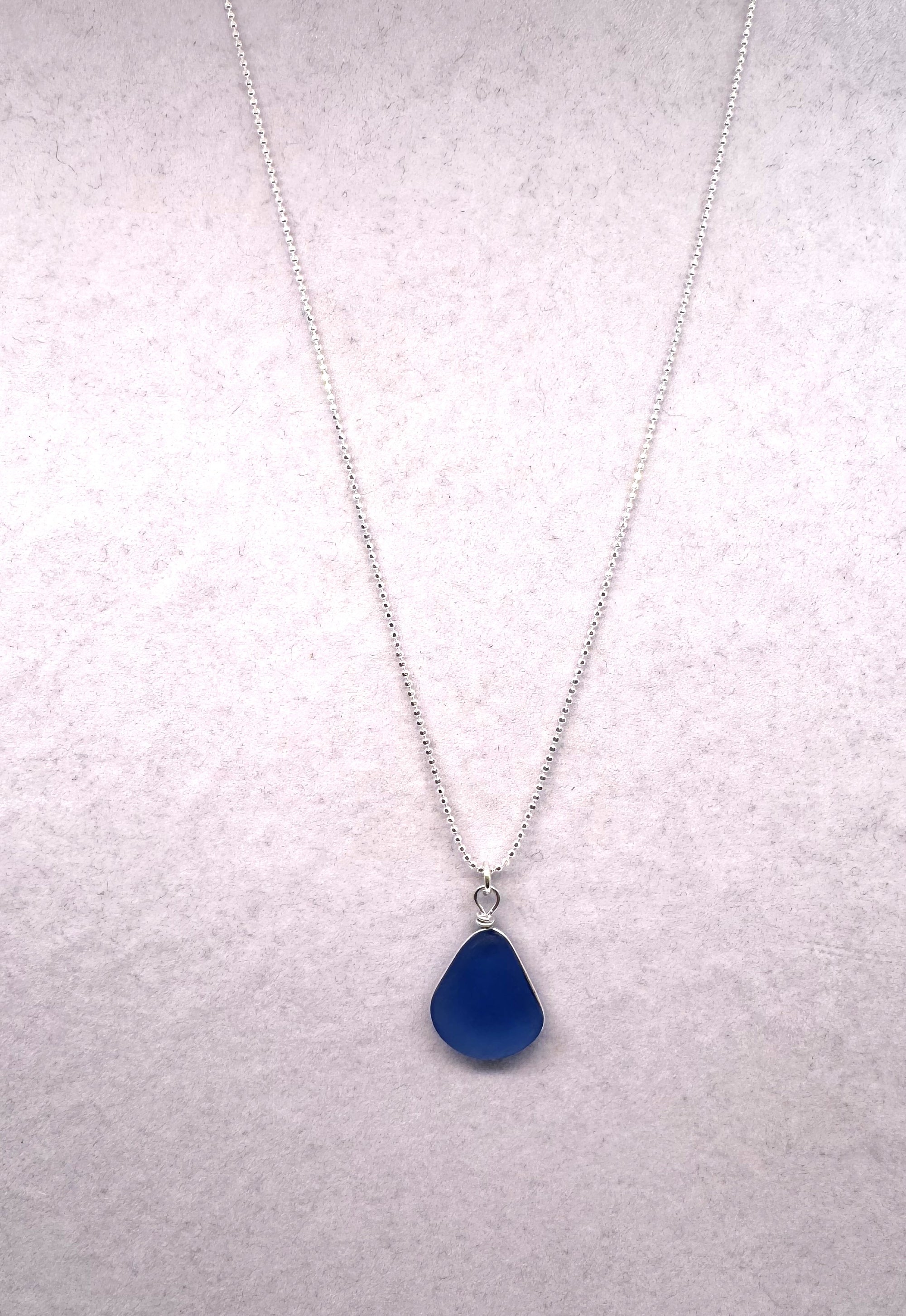 Periwinkle Eco Glass Solo Pendant Necklace