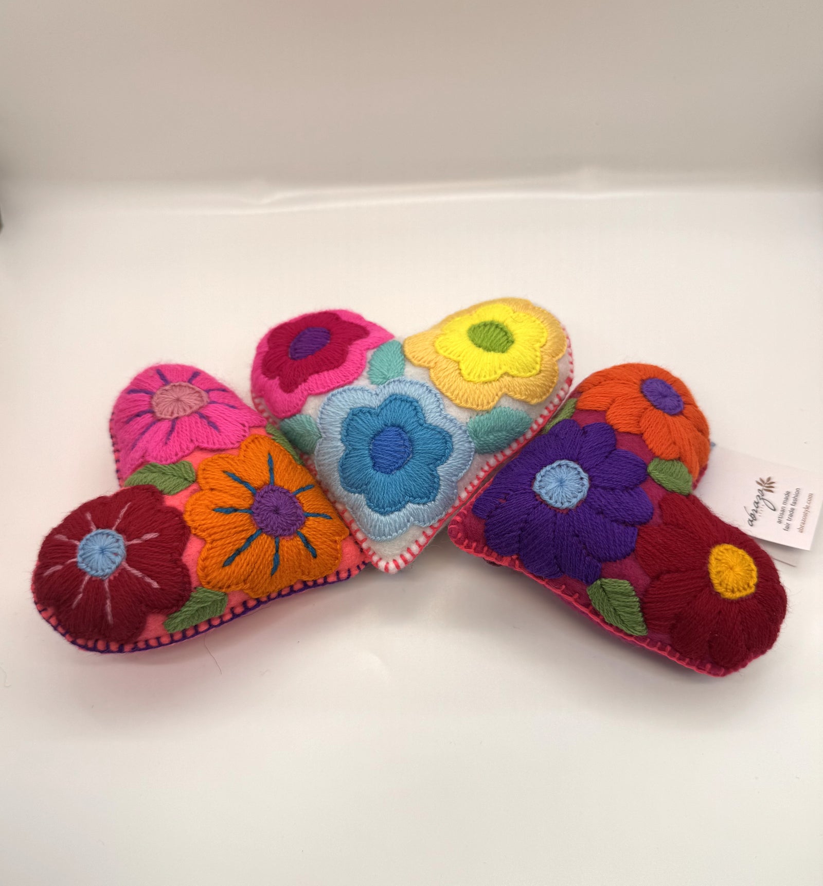 Large Embroidered Message Hearts