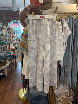 Lavender Floral Contrast Pants