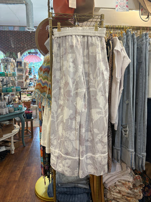 Lavender Floral Contrast Pants