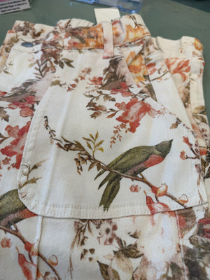 Floral Patterned Wide Leg Pants Beige/Peach