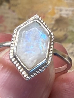 Solitaire Moonstone Ring Sterling silver