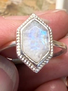 Solitaire Moonstone Ring Sterling silver