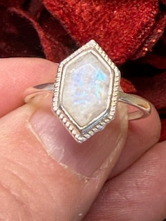 Solitaire Moonstone Ring Sterling silver