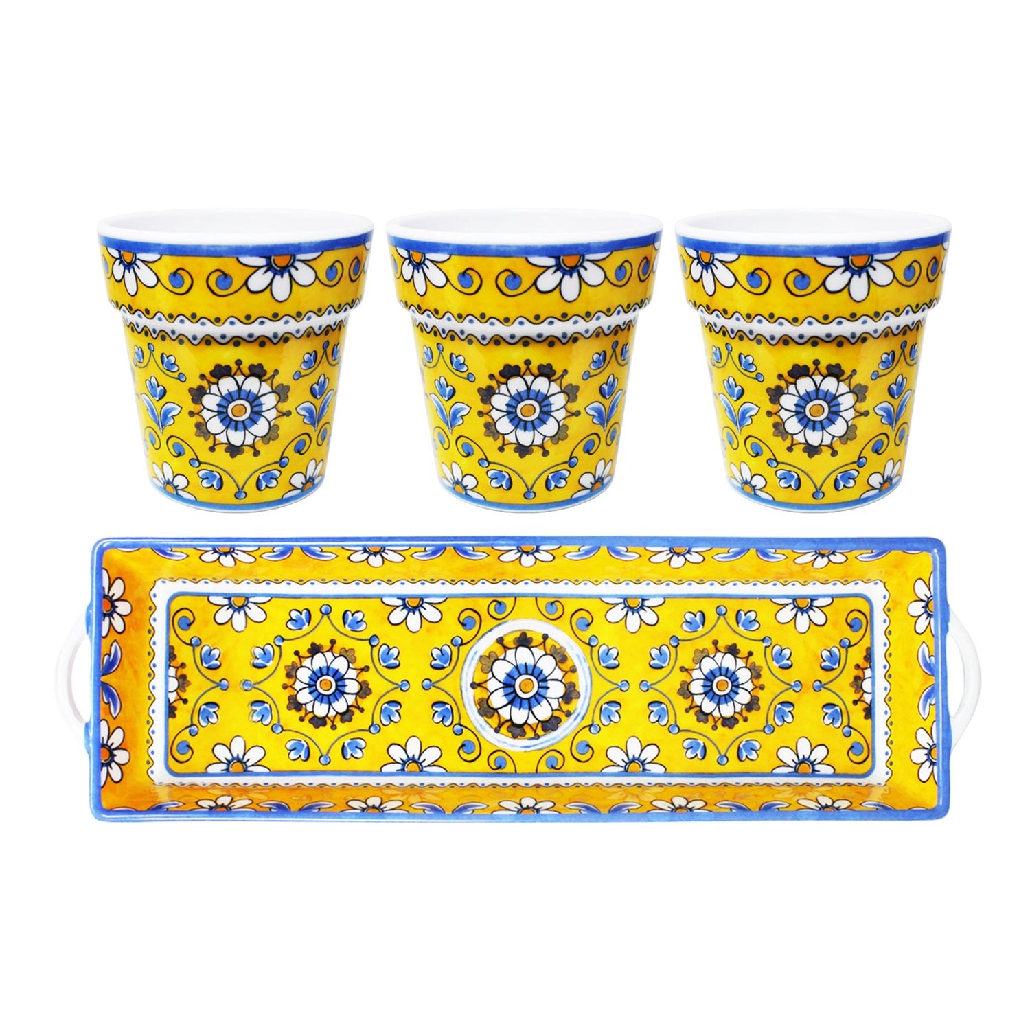 Benidorm Herb Pots w/ Matching Tray