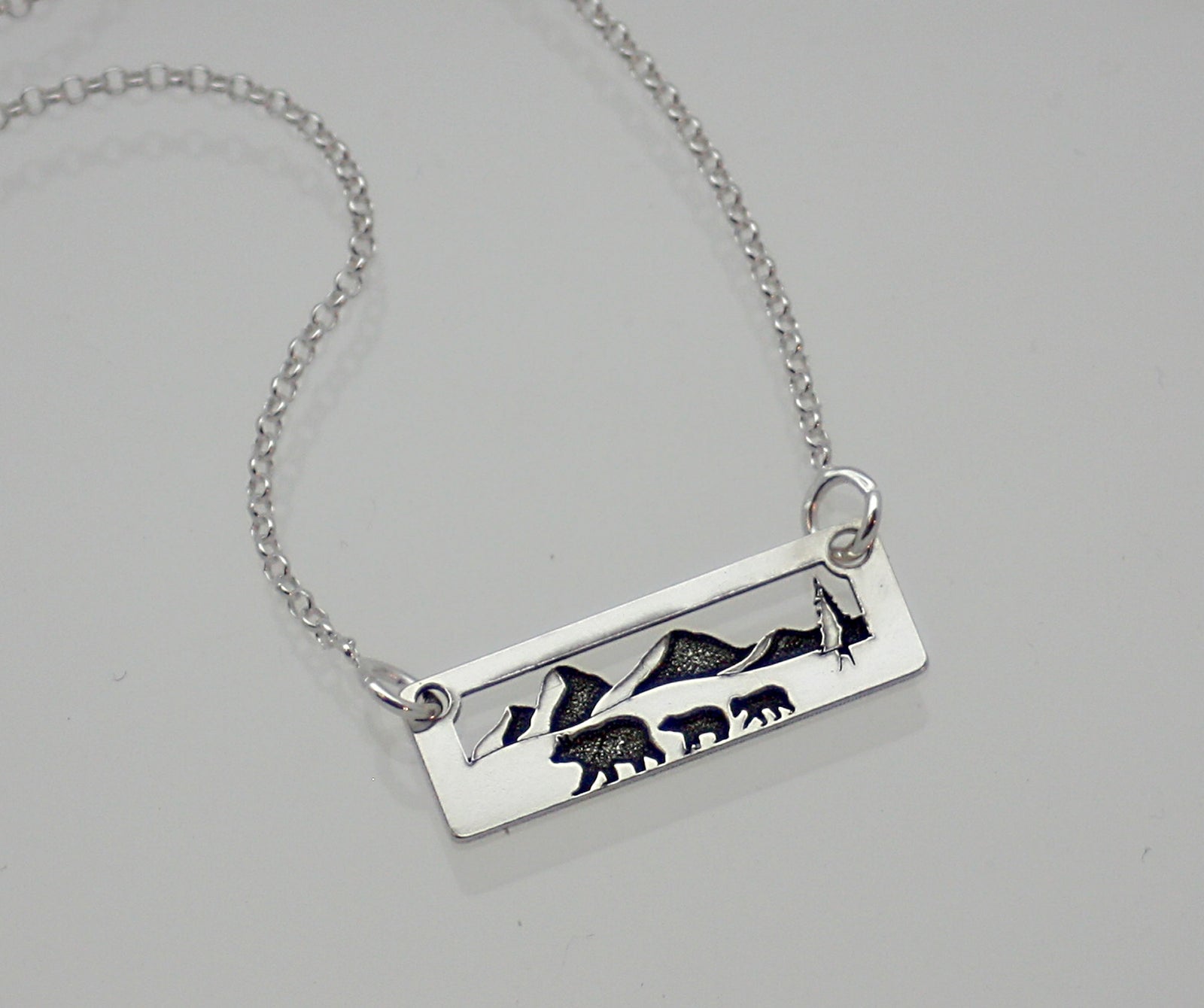 Momma Bear and 2 Cubs Necklace