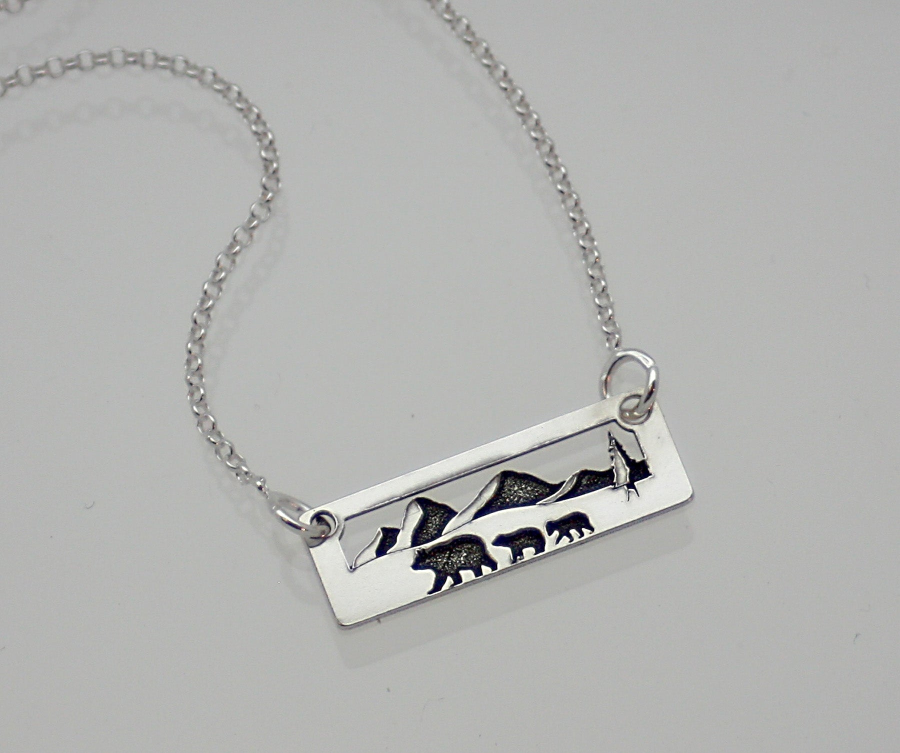 Momma Bear 2 Cubs Necklace
