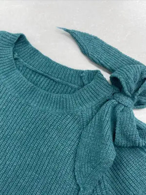 Off-Shoulder Teal Sweater