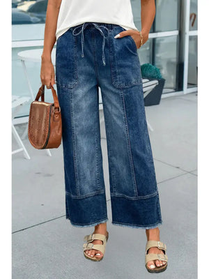 Wide Leg Prussian Blue Jeans